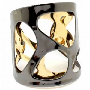 Blancas Black & Gold Open Cut Out Design Cuff Bracelet.jpg